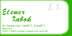 elemer kabok business card